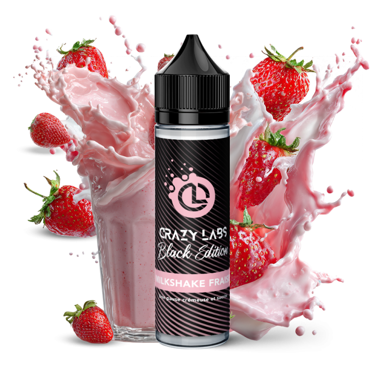 MILKSHAKE FRAISE - CRAZY LABS BLACK EDITION 50ML